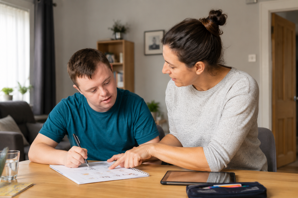 Supported Living Assisting the service user with some paperwork to achieve Independent Living